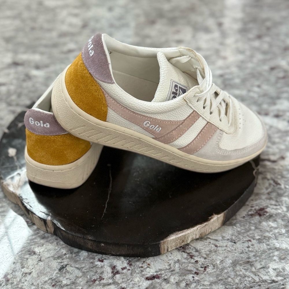 Gola Grand Slam Trident White and Pink Sneakers